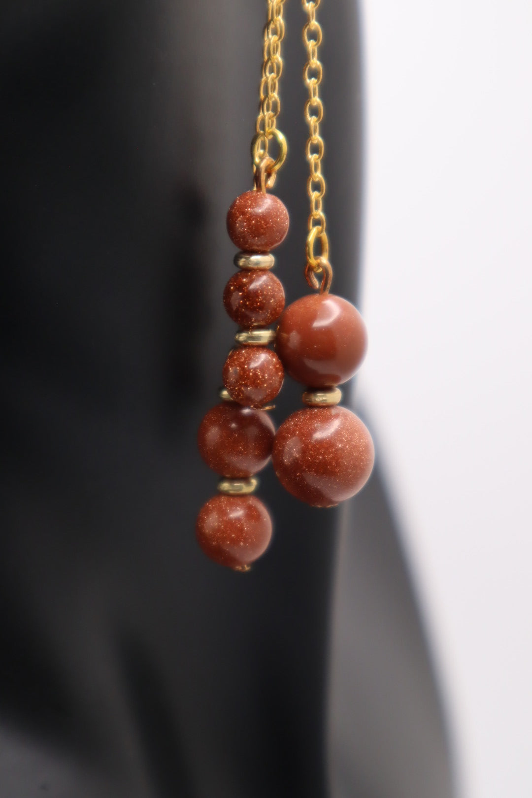 Natural Gold Sandstone Bead Earrings