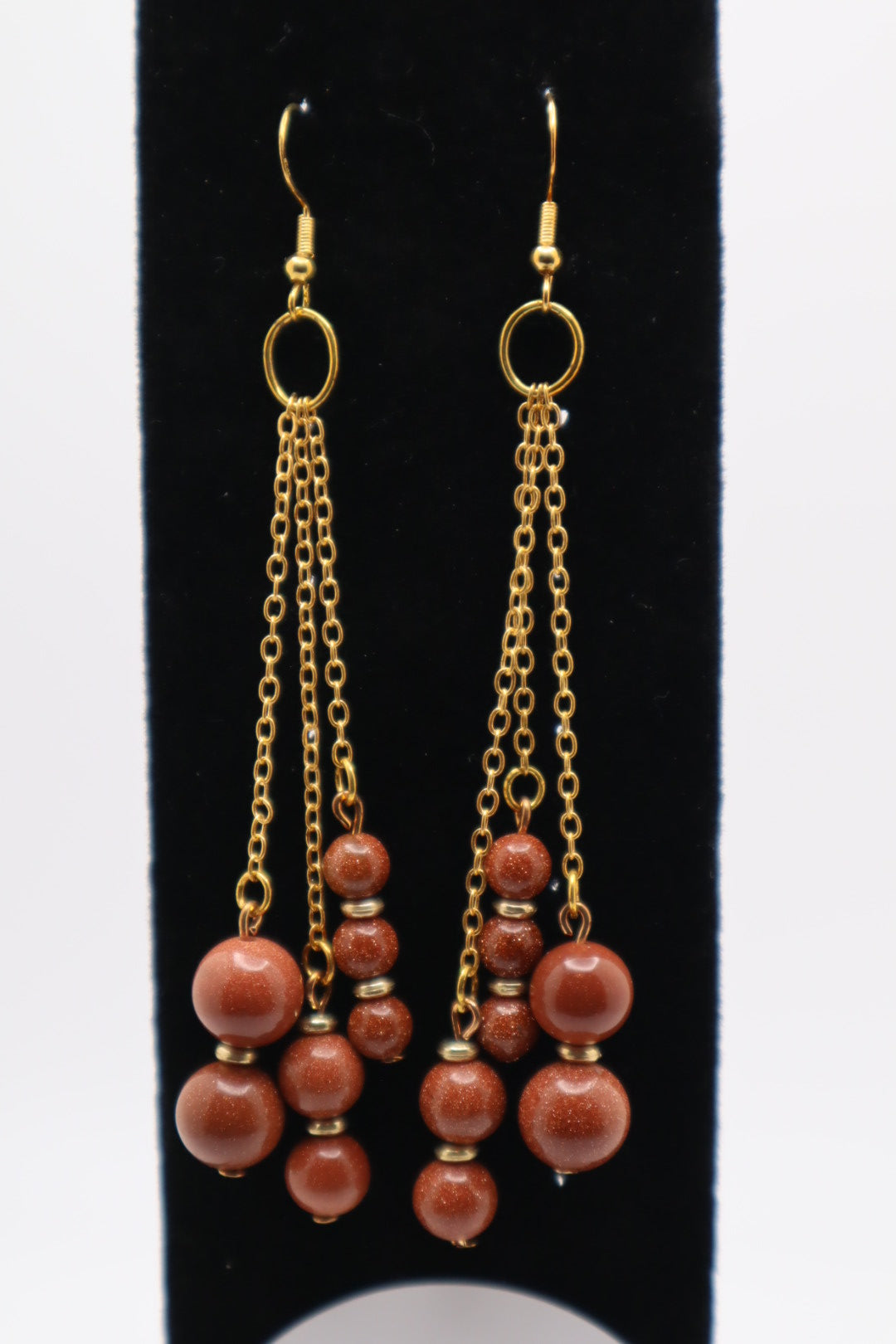 Natural Gold Sandstone Bead Earrings