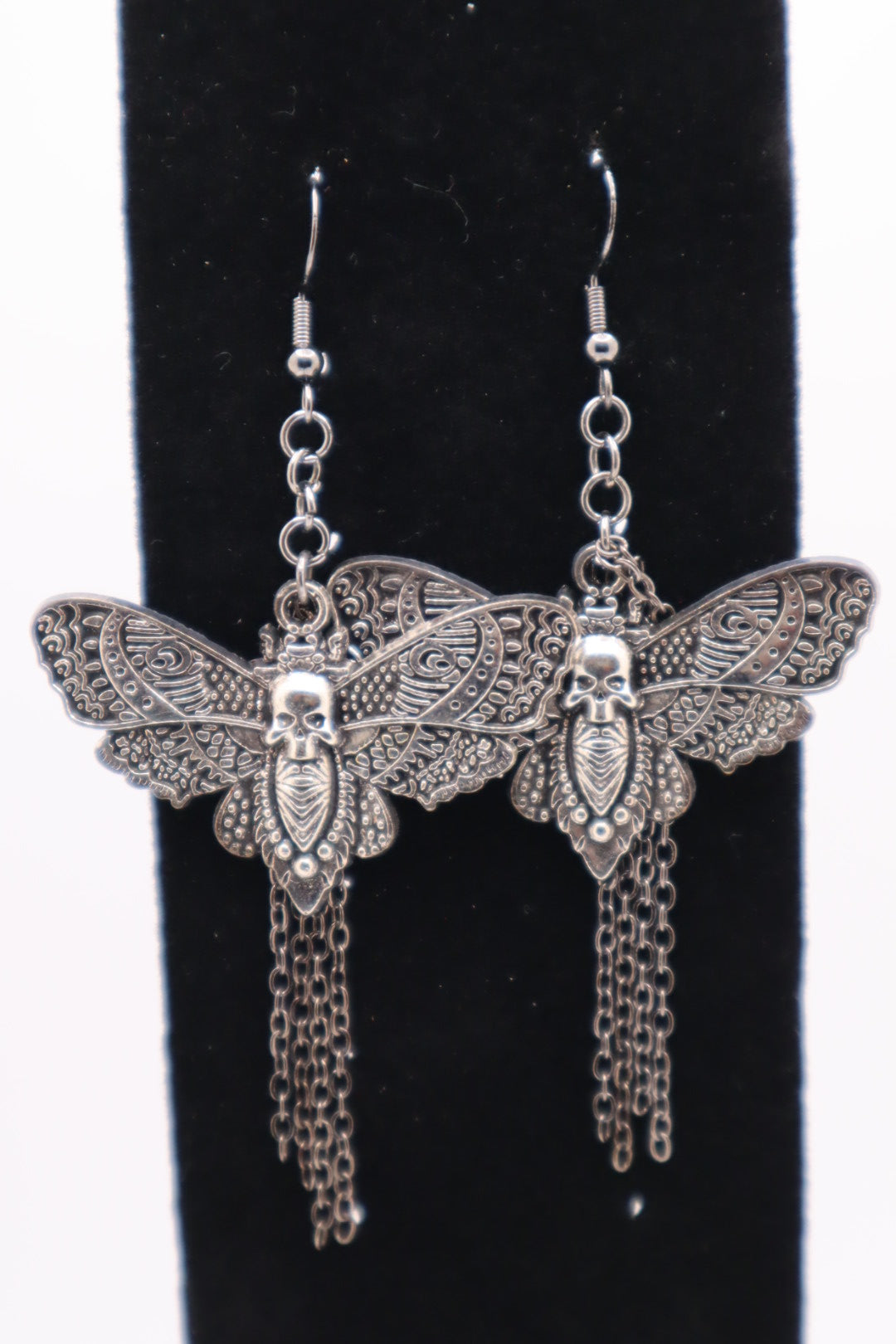 Hello Clarice, Large Death's Head Moth and Chains Earrings