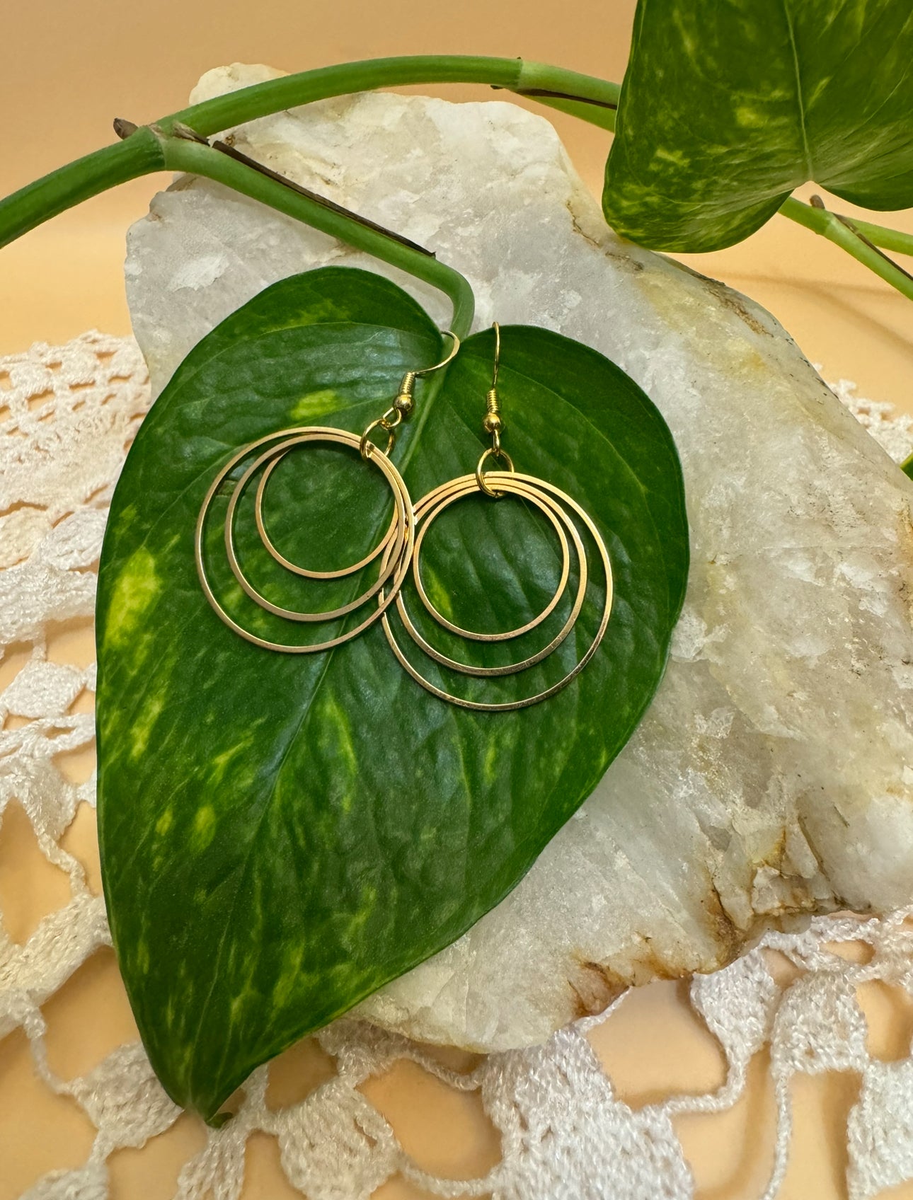 Gold Multi-Hoop Dangle Earrings