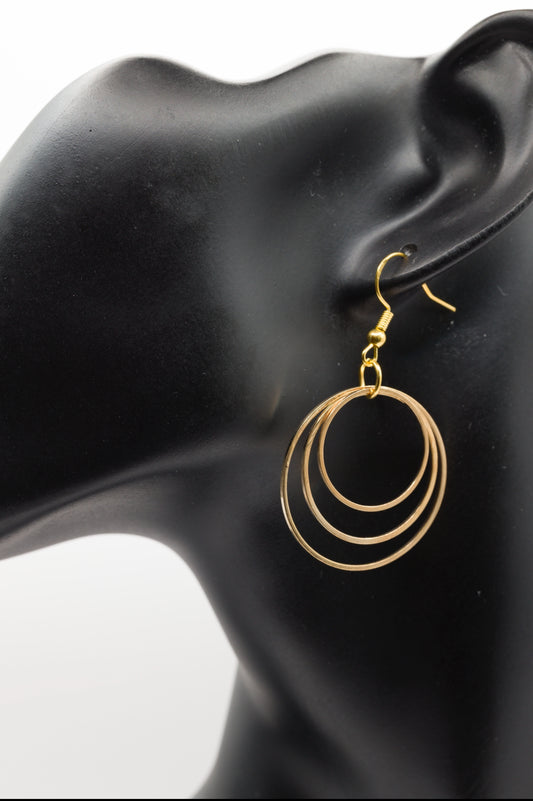 Gold Multi-Hoop Dangle Earrings