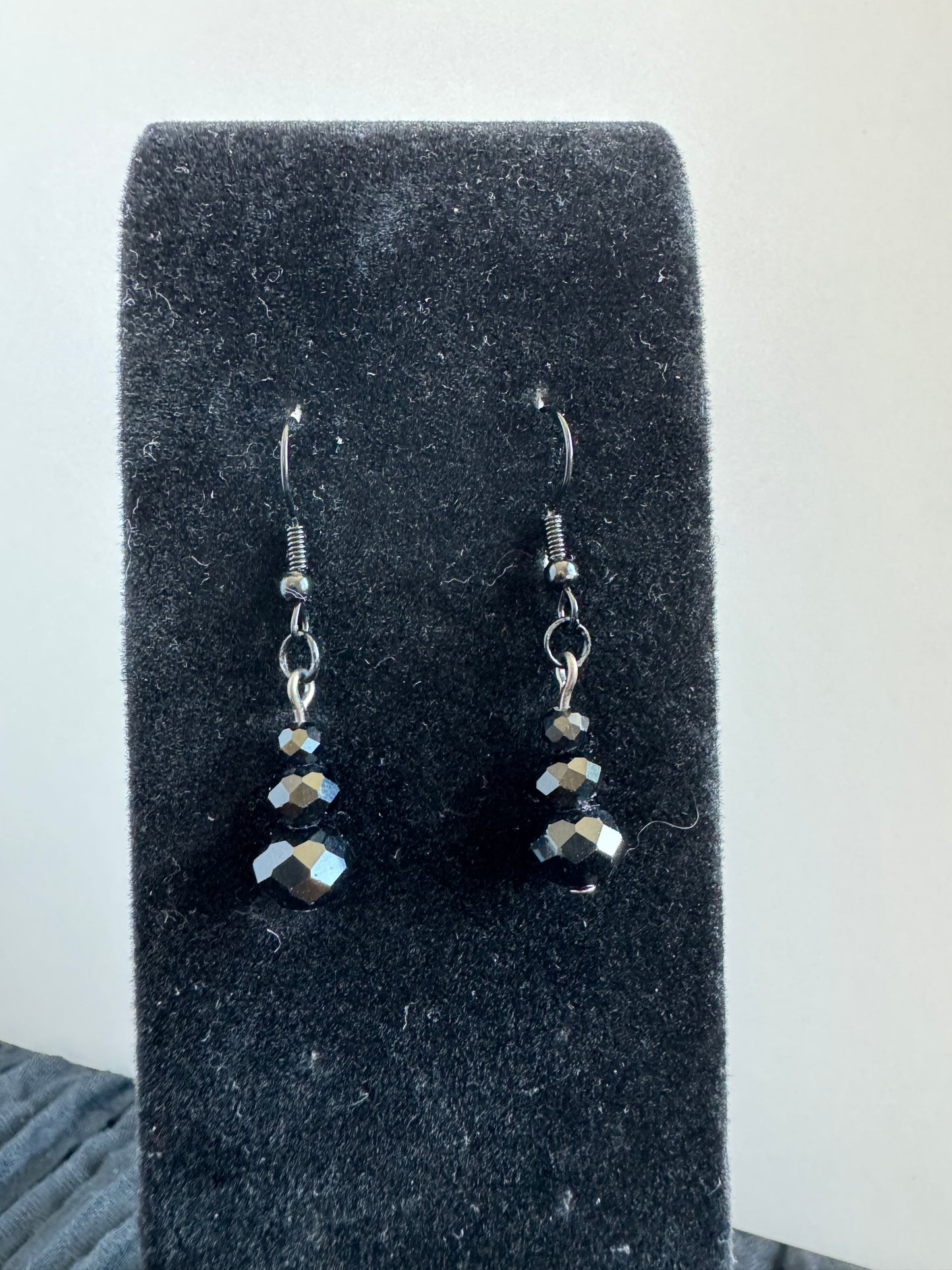 Rounded Glass Stacked Dangle Earrings