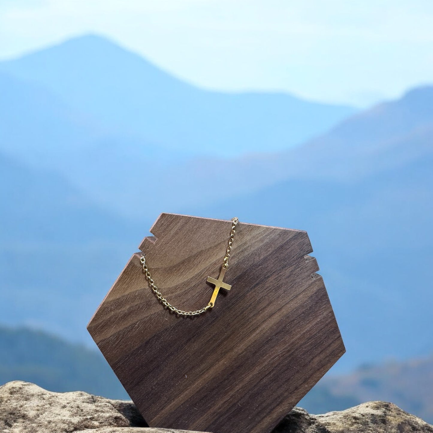 Dainty Minimalist Gold Chain Cross Bracelet