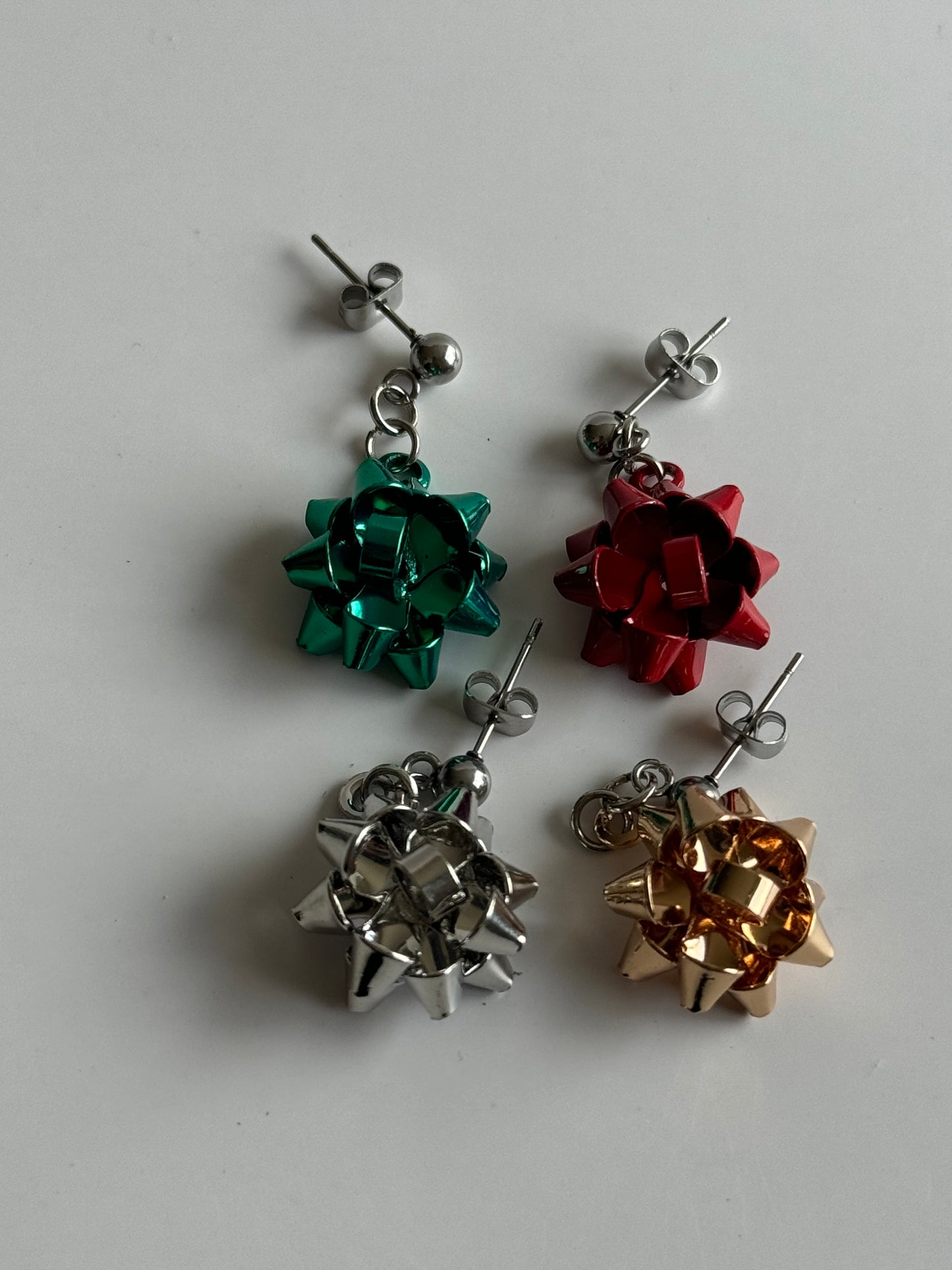 Mix And Match Festive Bow Dangle Stud Earrings