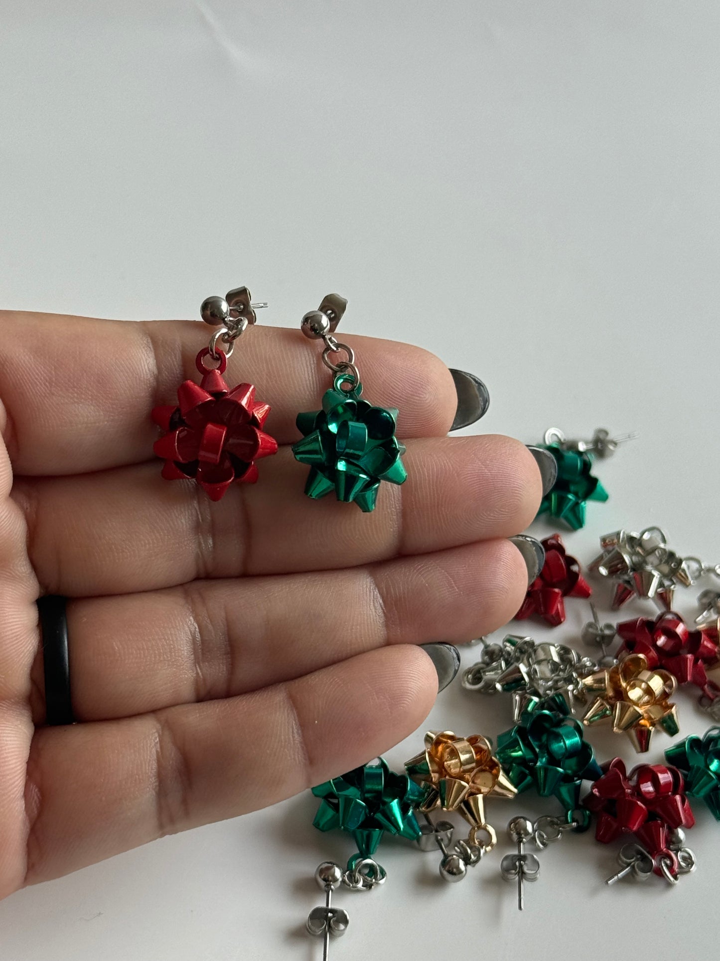 Mix And Match Festive Bow Dangle Stud Earrings