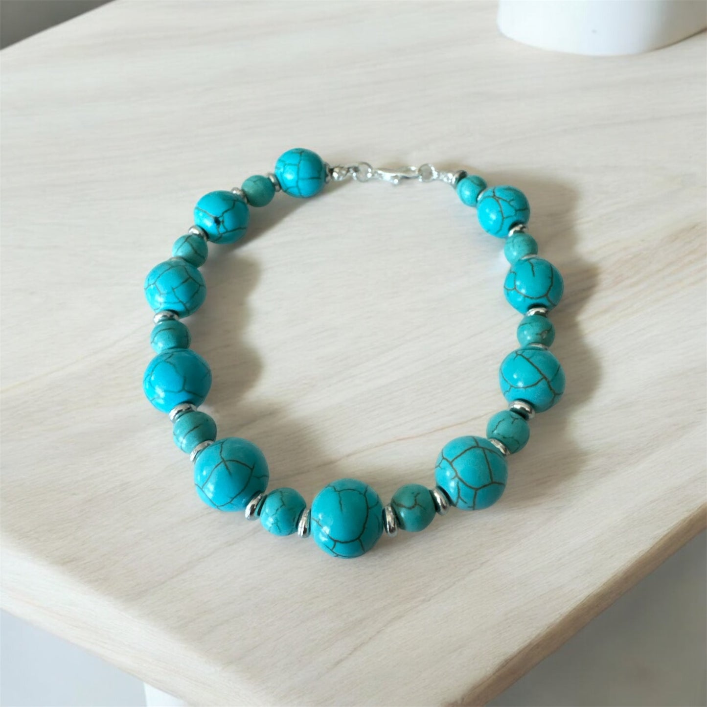 Blue Turquoise Gemstone Bracelete